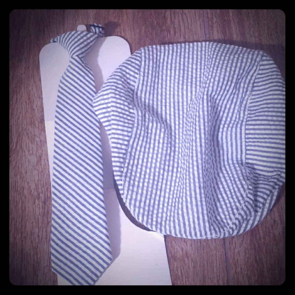 SearSucker Newsie Hat & Tie 24Months-4T Adjustable